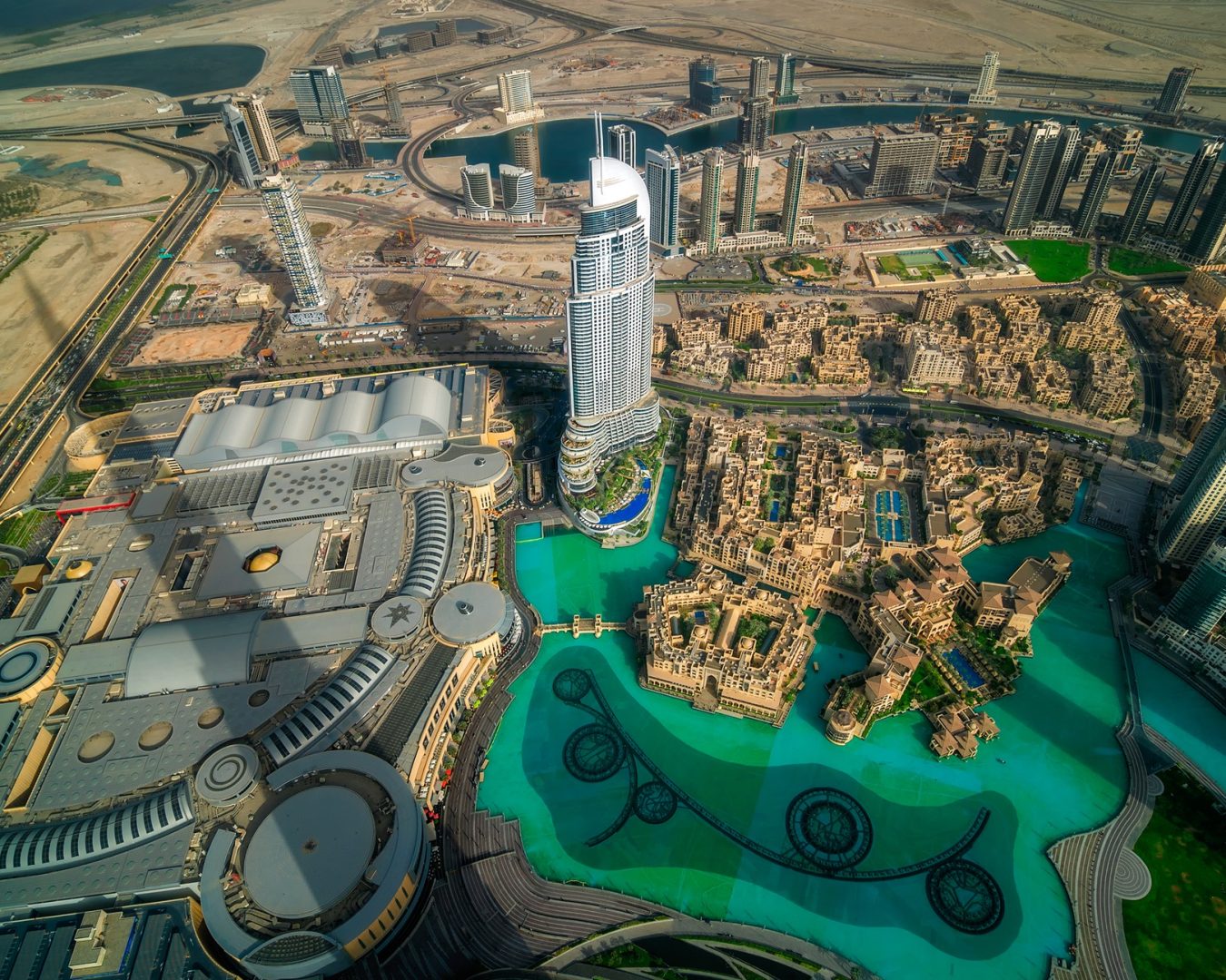 Dubai downtown view by sunset, Dubai, United Arab Emirates