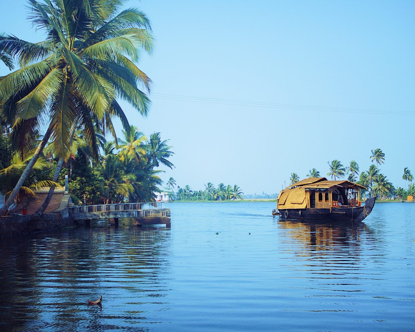 Traveling backwaters in Kerala India